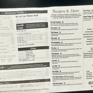 sushi and sashimi, menu