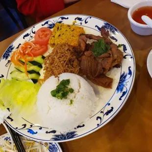 a plate of food on a table