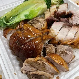 roast duck and roast pork rice