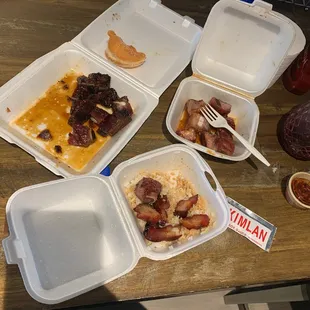 Ribs make they don&apos;t you give u burnt dried out old ribs as pictured in top left larger take out tray