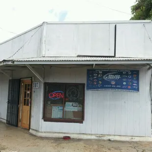 the front of the building