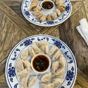 A1.Napa Cabbage w.Pork Potsticker (top) and B1.Napa Cabbage w.Pork Dumplings (bottom)