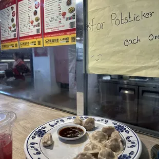 Dumplings at the counter