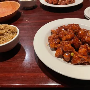 Orange chicken with fried rice