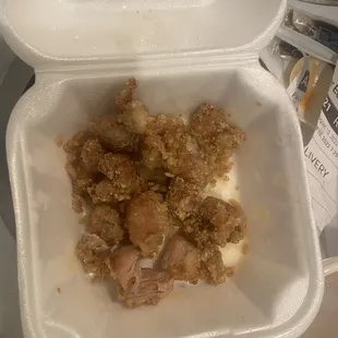 More greasy undercooked popcorn chicken
