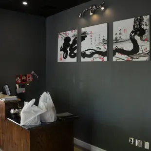 Front Counter with take out and Deliveries ready to go