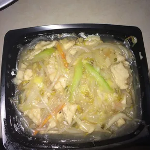 Soupy lo mein...disgusting