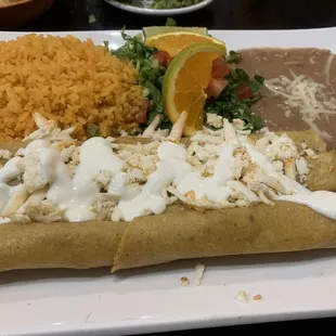 Chicken flautas dinner