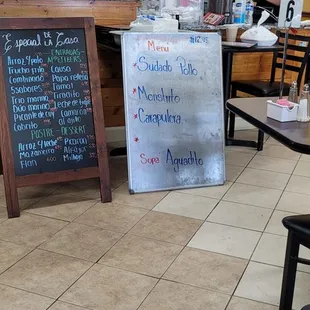 Daily Specials on the Board