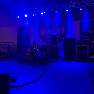 Lucero set up on stage