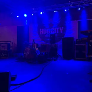 Lucero set up on stage