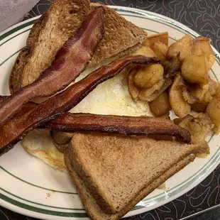 Diner breakfast, add bacon.