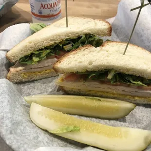 Lemon pepper chicken, Swiss cheese on sourdough bread. Yup!