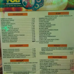 Menu as of 4.8.2016