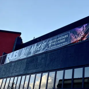 banners on the side of the building