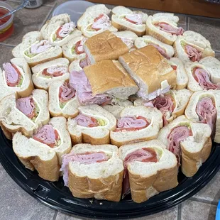 Hoagie Tray - ham and cheese, turkey and cheese and Italian