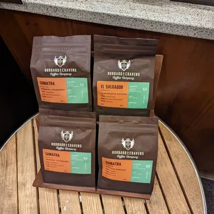 Today&apos;s coffee selection at Hubbard and Cravens.