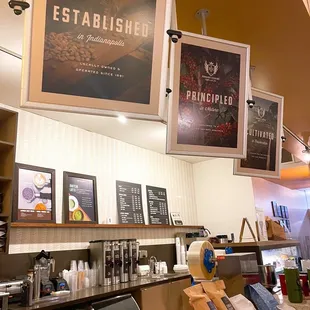 the interior of a coffee shop