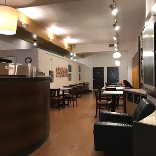the interior of a coffee shop