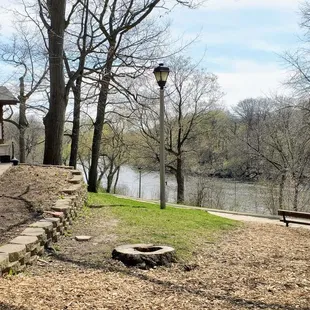 The view of the Milwaukee River on a mid-April day from Hubbard Park beer Garden.