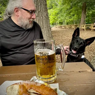 Vincent and Inge at the beer garden.