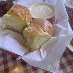 Biscuit, roll, and gravy