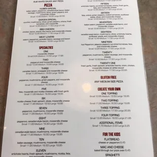 Back side menu