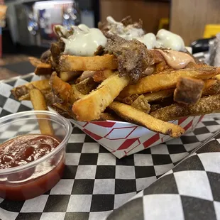 Philly cheese steak fries