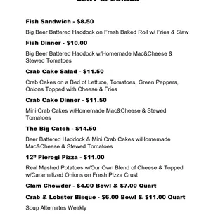 Lent Specials!