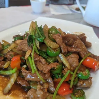 54. Hunan Style Beef Dishes