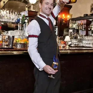 Making a flaming Spanish Coffee!