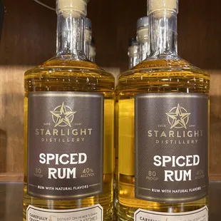 two bottles of spiced rum