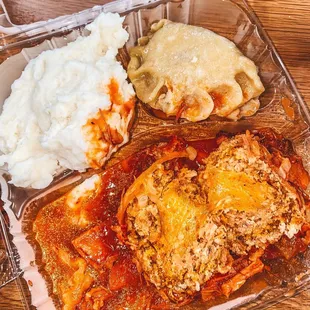 Mielones - Chicken Balls, mild stew, pierogis, Mashed Potatoes