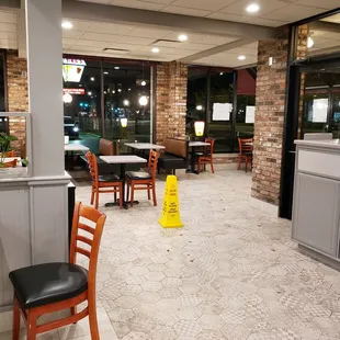 a view of the dining area