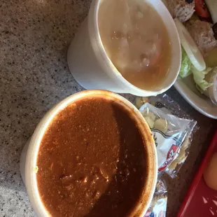 Boston Clam Chowder and Chili