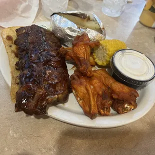 Half Slab and Chicken Wing Dinner special