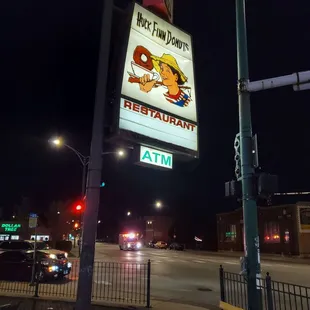 a street corner at night