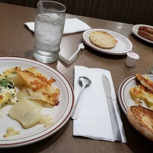 Spinach and Feta Omelette with side of Sausage