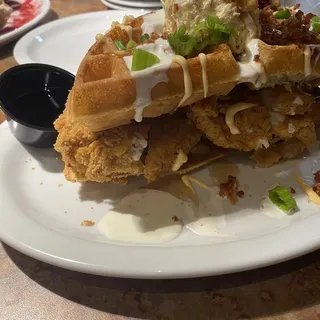 Stacked Chicken & Waffles