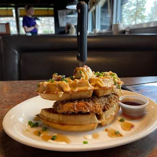 i lived in Antelope for 13 years. how come I never go to Huckleberry's ? Big mistake of myself!   Stacked Chicken and Waffles !