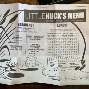 Kids menu 6/20/23