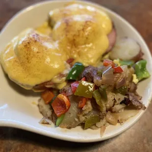 Classic Benedict with bayou potatoes