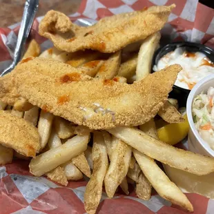 Ordered catfish for breakfast! Very hot, tasty and crispy! They dun made this southern girl's tongue flap out her brain!