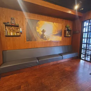 Inside restaurant waiting area