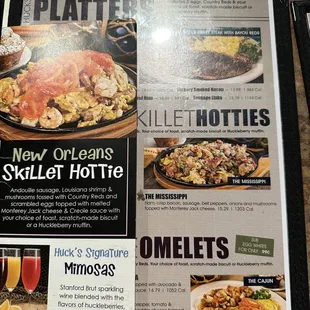 The menu. Looks way better than it tastes.