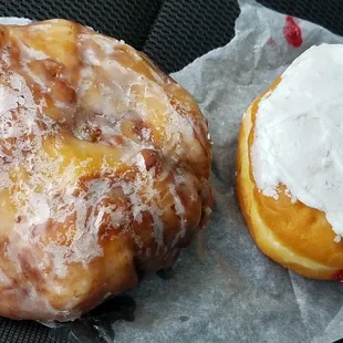 apple fritter and iced Raspberry