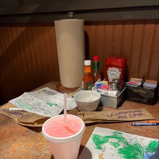 I really appreciate the roll of paper towels! Seriously especially when eating out with kids!