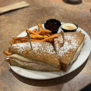 Monte Cristo Sandwich with Sweet Potato Fries