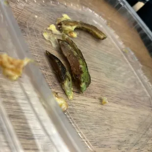 a half eaten banana