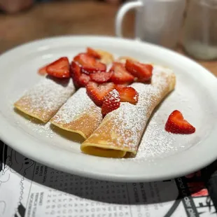 Fresh Strawberry Crepes.